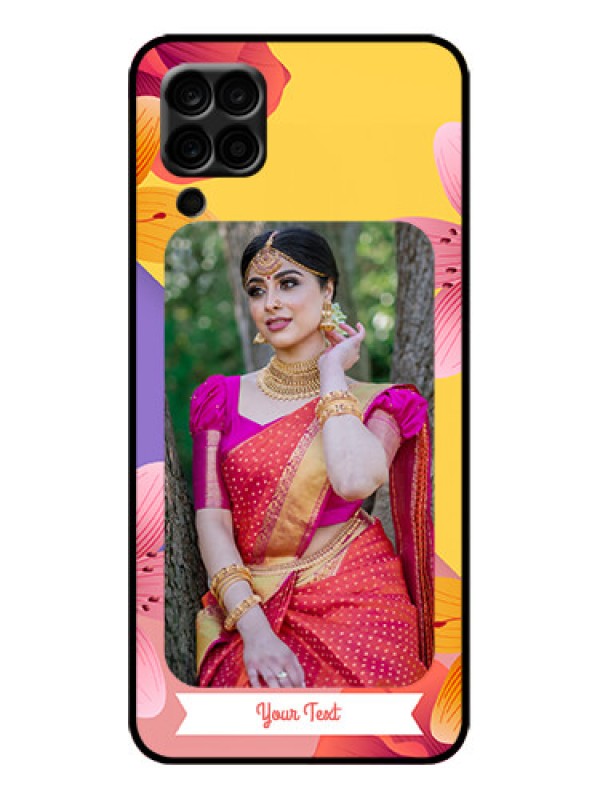 Custom Galaxy F12 Custom Metal Phone Case - 3 Image With Vintage Floral Design