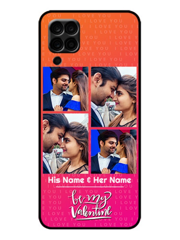 Custom Galaxy F12 Custom Metal Phone Case - I Love You Pink Design
