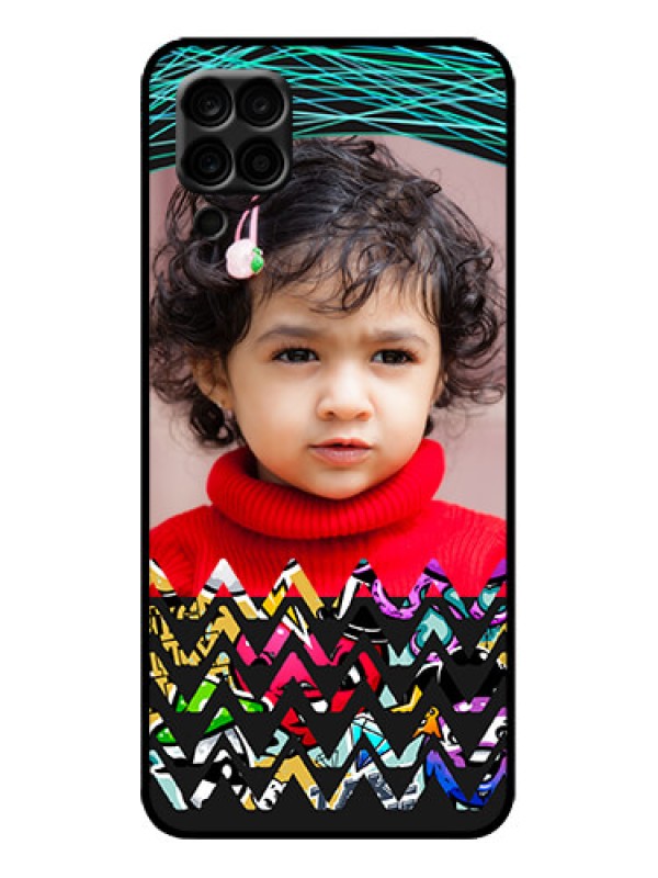 Custom Galaxy F12 Custom Metal Phone Case - Neon Abstract Design