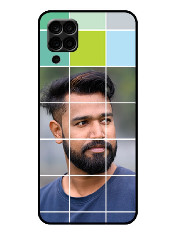 Custom Galaxy F12 Custom Metal Phone Case - With White Box Pattern