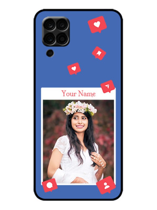 Custom Galaxy F12 Custom Metal Phone Case - Like Share And Comment Design