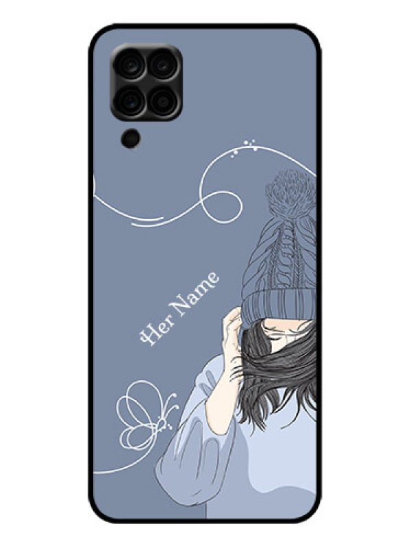 Custom Galaxy F12 Custom Metal Phone Case - Girl In Winter Outfit Design