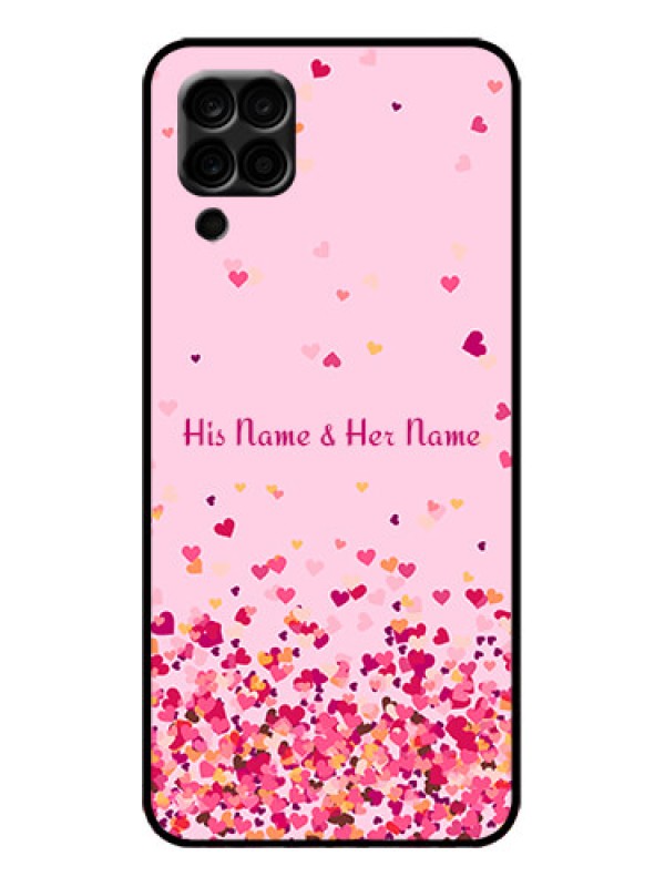 Custom Galaxy F12 Custom Metal Phone Case - Floating Hearts Design