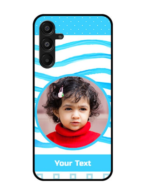 Custom Samsung Galaxy F16 5G Custom Metal Phone Case - Simple Blue Case Design