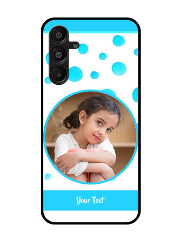 Custom Samsung Galaxy F16 5G Custom Metal Phone Case - Blue Bubbles Pattern Design