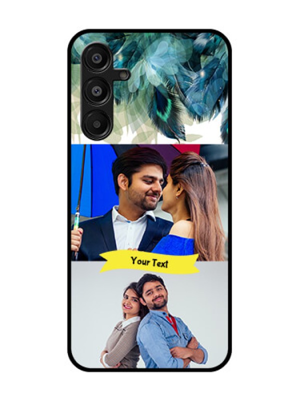Custom Samsung Galaxy F16 5G Custom Metal Phone Case - Image With Boho Peacock Feather Design