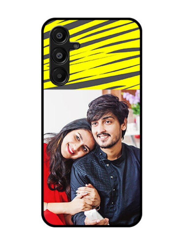 Custom Samsung Galaxy F16 5G Custom Metal Phone Case - Yellow Abstract Design