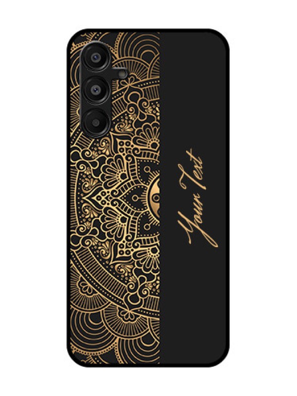 Custom Samsung Galaxy F16 5G Custom Metal Phone Case - Mandala Art With Custom Text Design