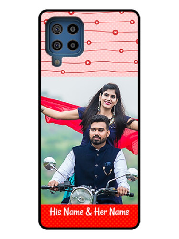 Custom Galaxy F22 Custom Metal Phone Case - Red Pattern Case Design