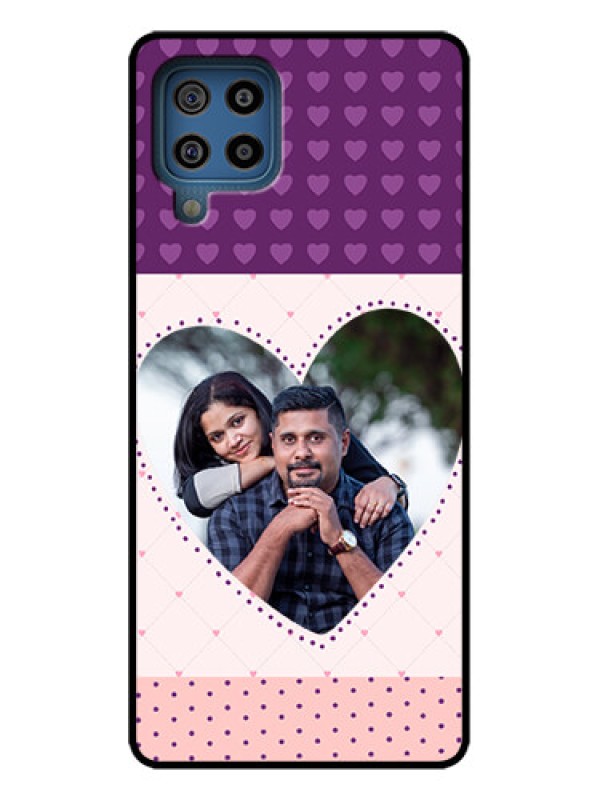 Custom Galaxy F22 Custom Metal Phone Case - Violet Love Dots Design