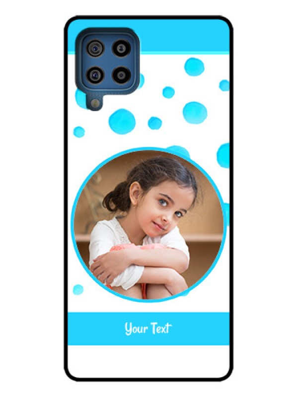 Custom Galaxy F22 Custom Metal Phone Case - Blue Bubbles Pattern Design