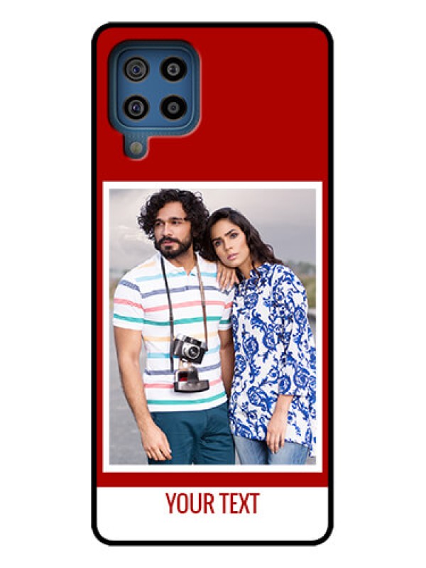 Custom Galaxy F22 Custom Metal Phone Case - Red Color Design