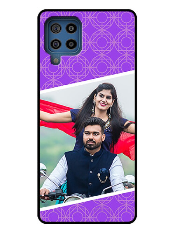 Custom Galaxy F22 Custom Metal Phone Case - Violet Color Pattern Design