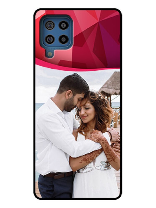 Custom Galaxy F22 Custom Metal Phone Case - Red Abstract Design