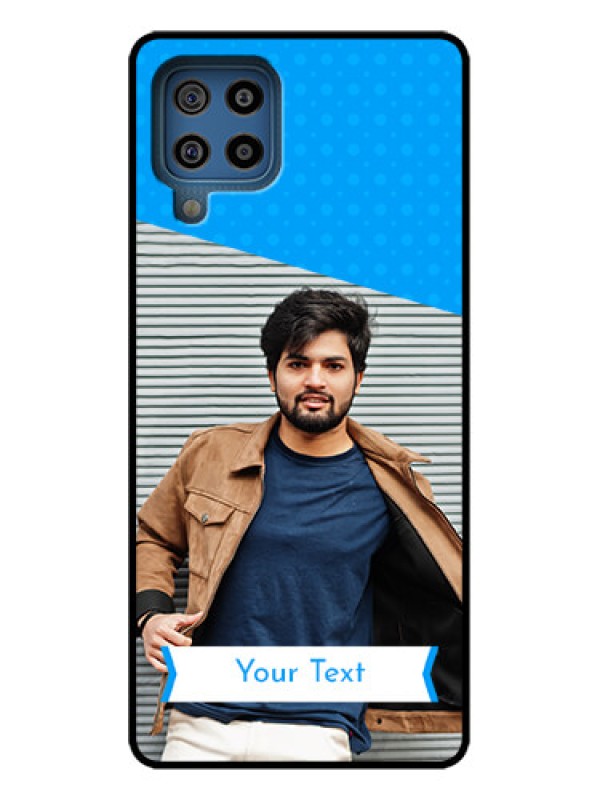 Custom Galaxy F22 Custom Metal Phone Case - Simple Blue Color Design