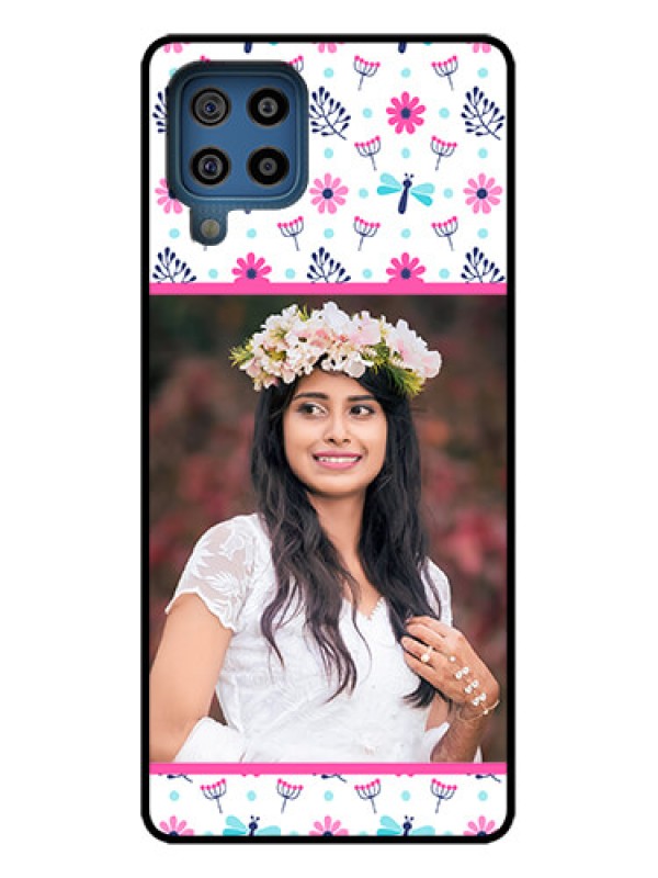 Custom Galaxy F22 Custom Metal Phone Case - Colorful Flower Design