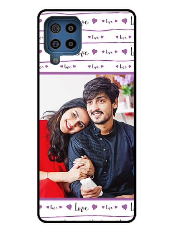 Custom Galaxy F22 Custom Metal Phone Case - Couples Heart Design