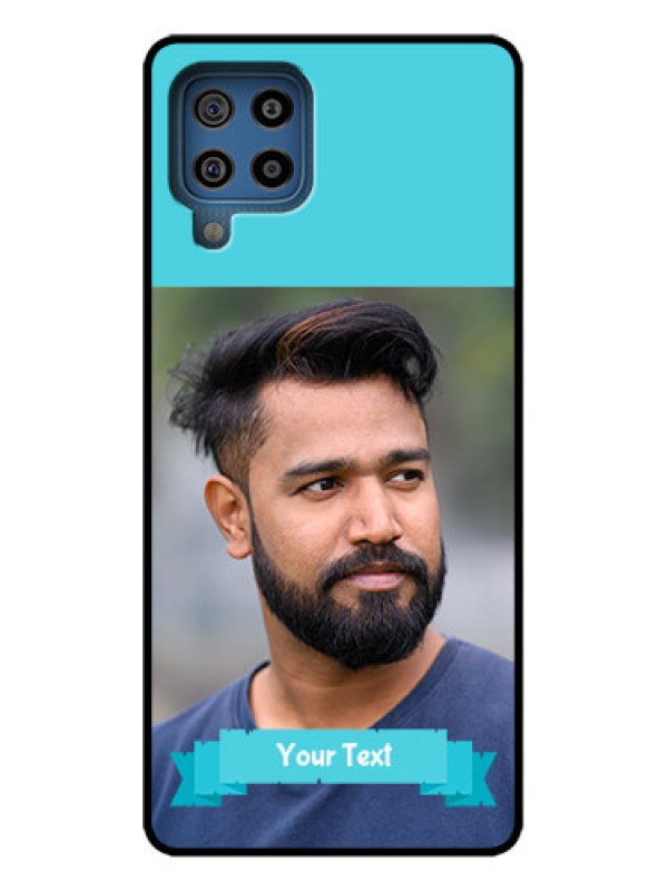 Custom Galaxy F22 Custom Metal Phone Case - Blue Color Design