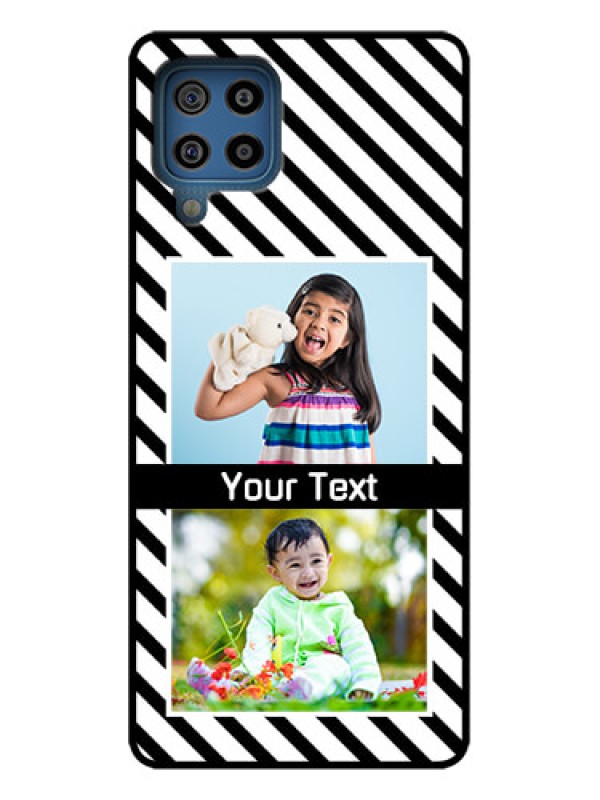 Custom Galaxy F22 Custom Metal Phone Case - Black And White Stripes Design
