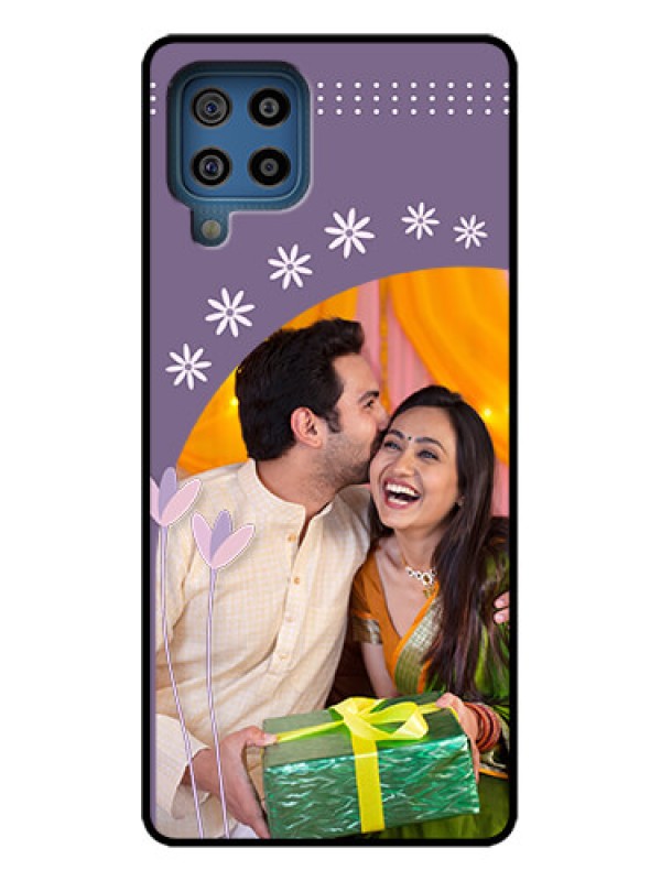 Custom Galaxy F22 Custom Metal Phone Case - Lavender Flowers Design