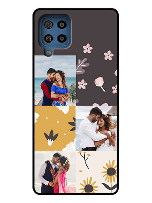 Custom Galaxy F22 Custom Metal Phone Case - 3 Images With Floral Design