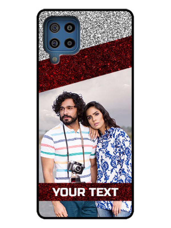Custom Galaxy F22 Custom Metal Phone Case - Image Holder With Glitter Strip Design