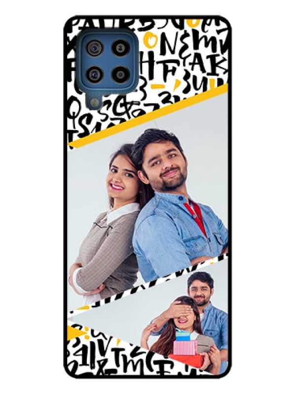 Custom Galaxy F22 Custom Metal Phone Case - Letters Pattern Design