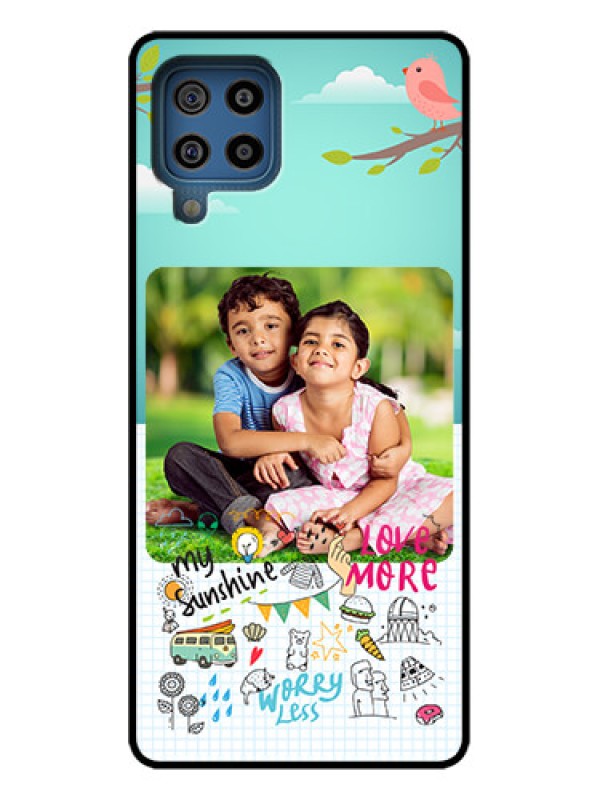 Custom Galaxy F22 Custom Metal Phone Case - Doodle Love Design