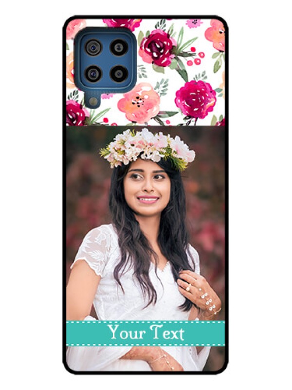 Custom Galaxy F22 Custom Metal Phone Case - Water Colors Floral Design