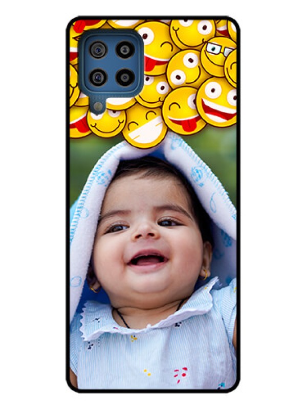 Custom Galaxy F22 Custom Metal Phone Case - With Smiley Emoji Design