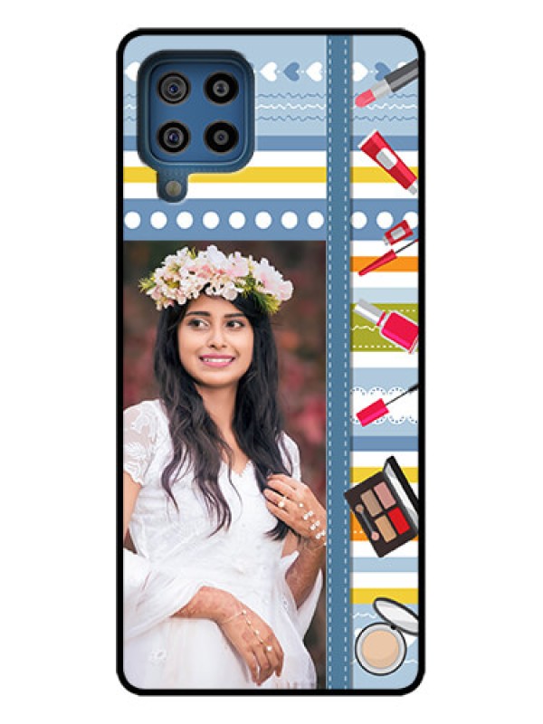 Custom Galaxy F22 Custom Metal Phone Case - Makeup Icons Design