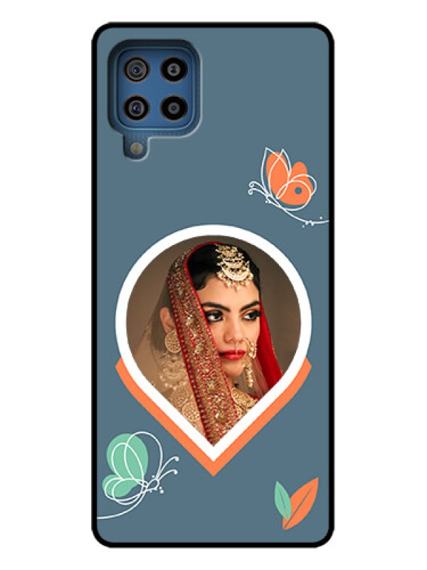 Custom Galaxy F22 Custom Metal Phone Case - Droplet Butterflies Design