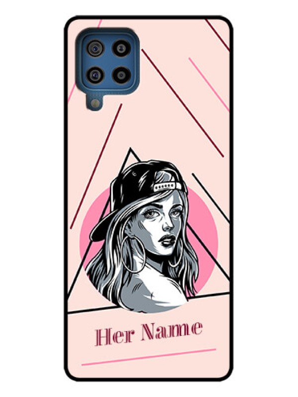 Custom Galaxy F22 Custom Metal Phone Case - Rockstar Girl Design