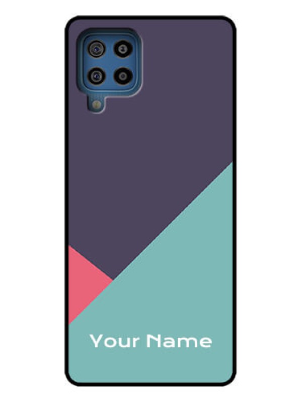 Custom Galaxy F22 Custom Metal Phone Case - Tri Color Abstract Design