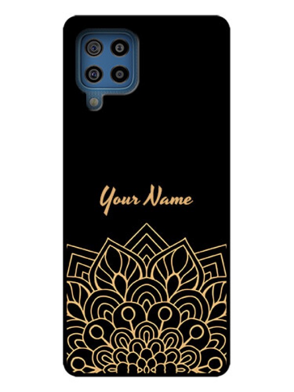 Custom Galaxy F22 Custom Metal Phone Case - Golden Mandala Design