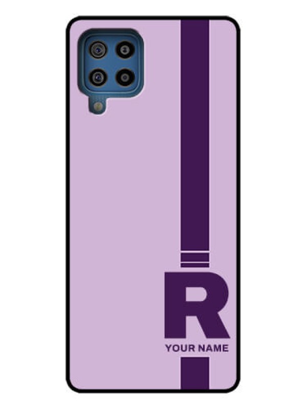 Custom Galaxy F22 Custom Metal Phone Case - Simple Dual Tone Stripe With Name Design