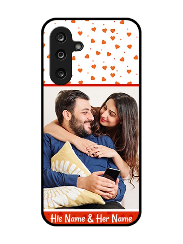 Custom Samsung Galaxy F36 5G Custom Metal Phone Case - Orange Love Symbol Design