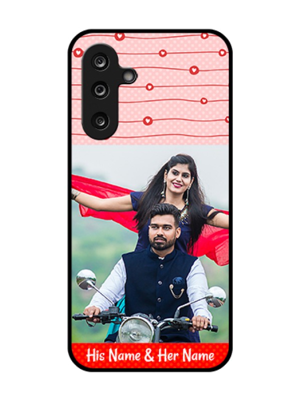 Custom Samsung Galaxy F36 5G Custom Metal Phone Case - Red Pattern Case Design