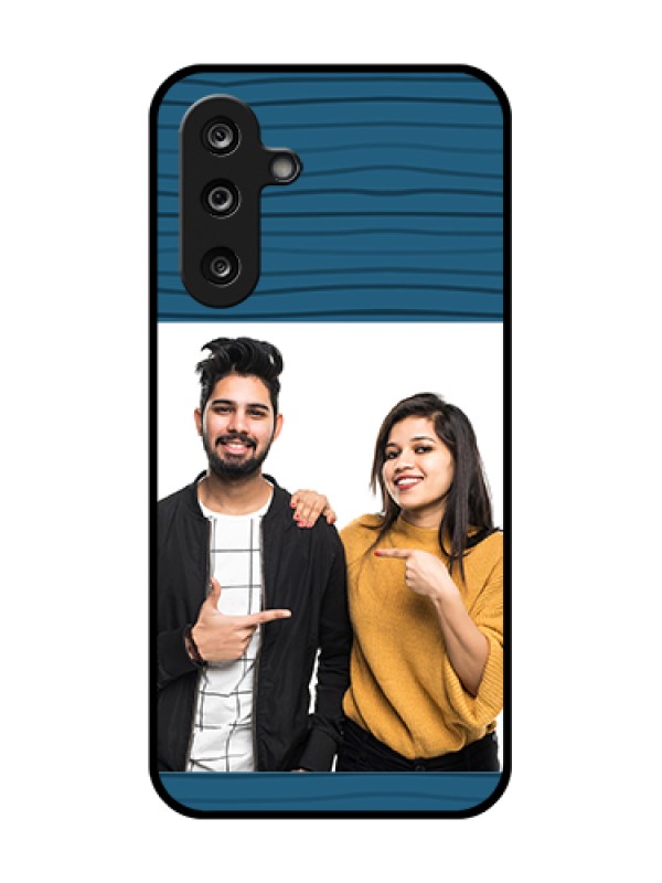 Custom Samsung Galaxy F36 5G Custom Metal Phone Case - Blue Pattern Cover Design