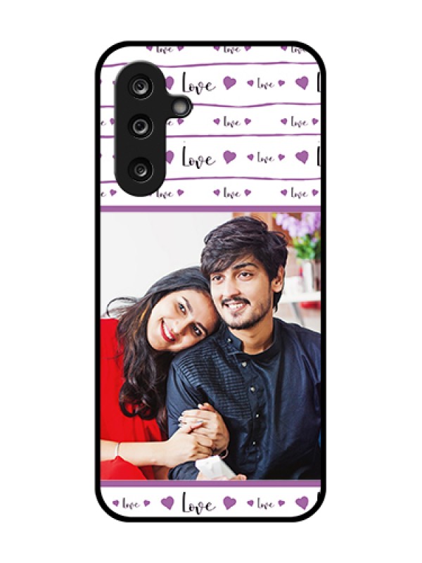 Custom Samsung Galaxy F36 5G Custom Metal Phone Case - Couples Heart Design