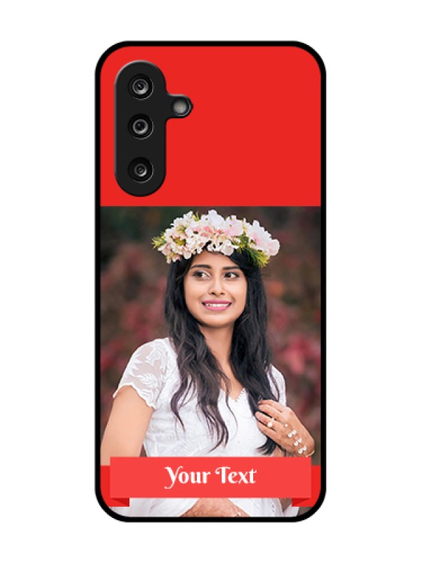 Custom Samsung Galaxy F36 5G Custom Metal Phone Case - Simple Red Color Design