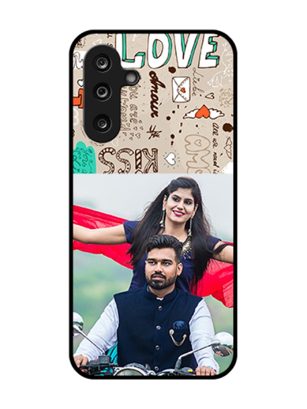 Custom Samsung Galaxy F36 5G Custom Metal Phone Case - Love Doodle Pattern