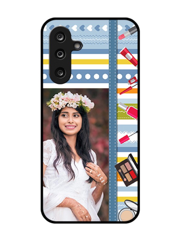 Custom Samsung Galaxy F36 5G Custom Metal Phone Case - Makeup Icons Design
