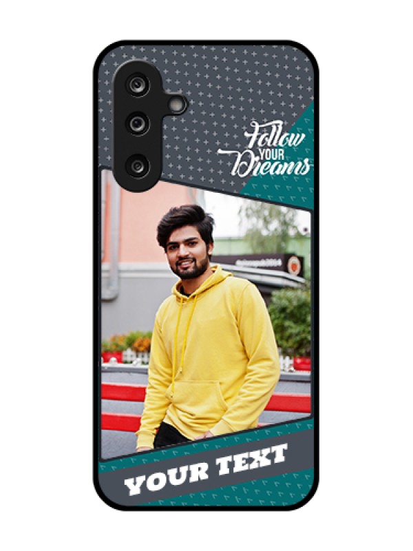 Custom Samsung Galaxy F36 5G Custom Metal Phone Case - Background Pattern Design With Quote