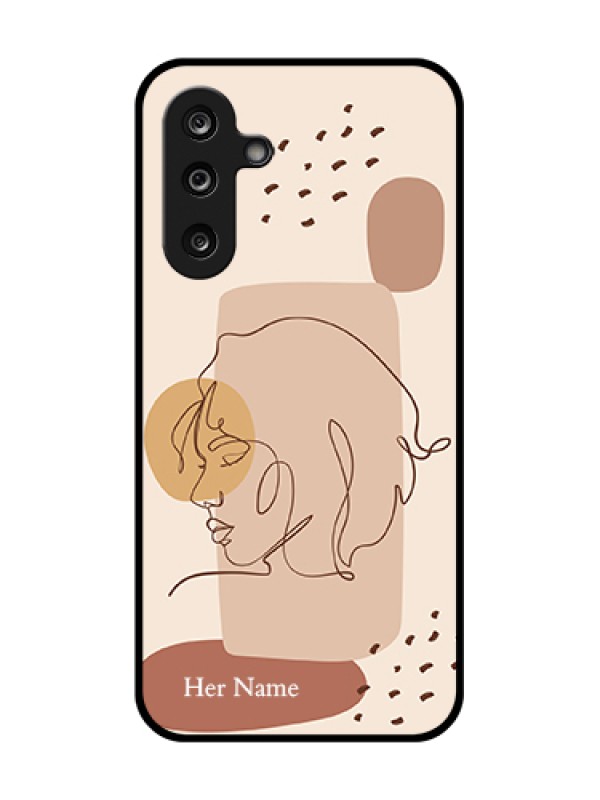 Custom Samsung Galaxy F36 5G Custom Metal Phone Case - Calm Woman Line Art Design
