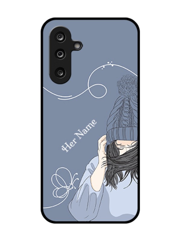 Custom Samsung Galaxy F36 5G Custom Metal Phone Case - Girl In Winter Outfit Design