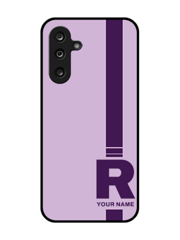 Custom Samsung Galaxy F36 5G Custom Metal Phone Case - Simple Dual Tone Stripe With Name Design