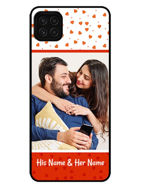 Custom Galaxy F42 5G Custom Metal Phone Case - Orange Love Symbol Design