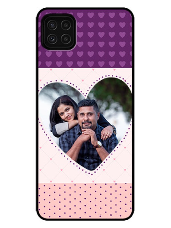 Custom Galaxy F42 5G Custom Metal Phone Case - Violet Love Dots Design