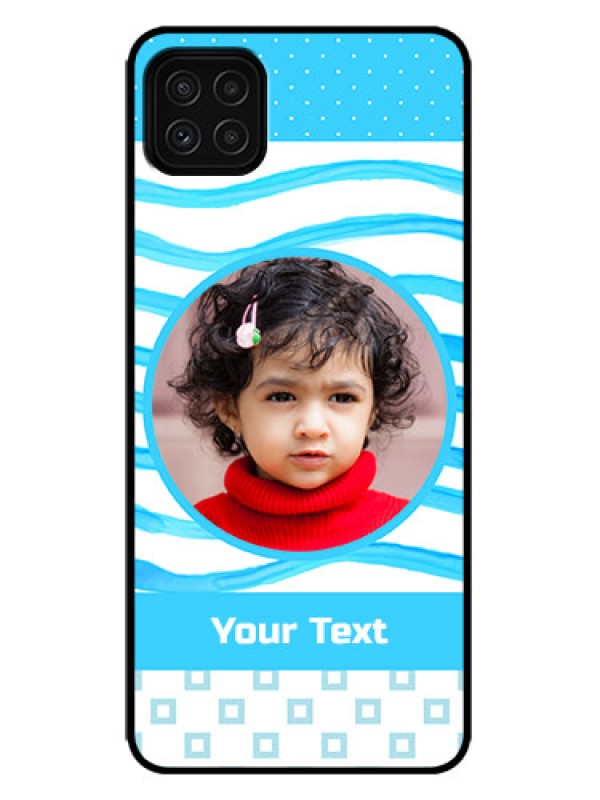 Custom Galaxy F42 5G Custom Metal Phone Case - Simple Blue Case Design